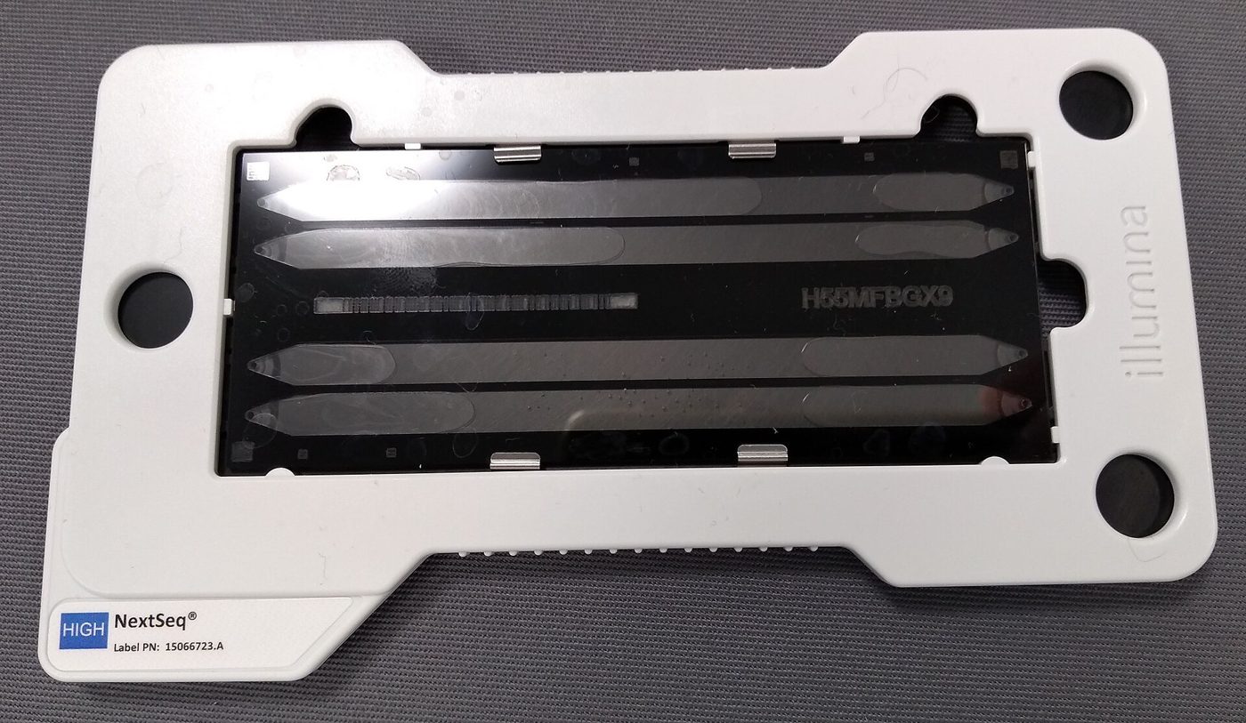 Flow cell do sequenciador Illumina NextSeq